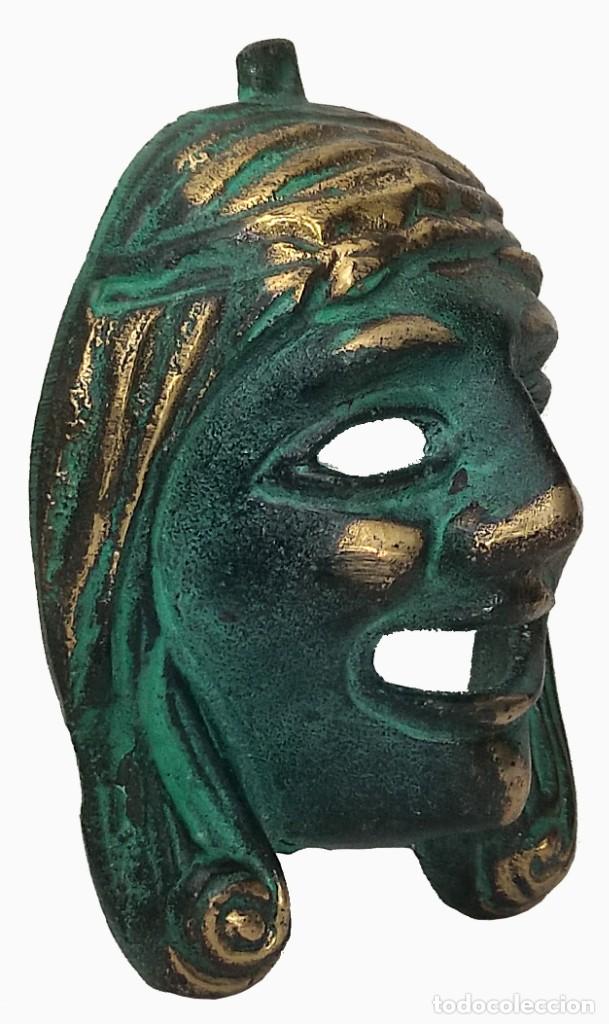 Vintage: Mascara del teatro Griego en bronce - Foto 2