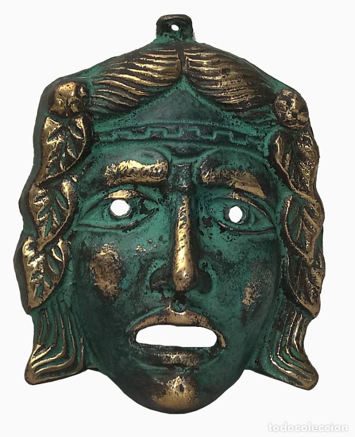 Vintage: Mascara del teatro Griego en bronce - Foto 1