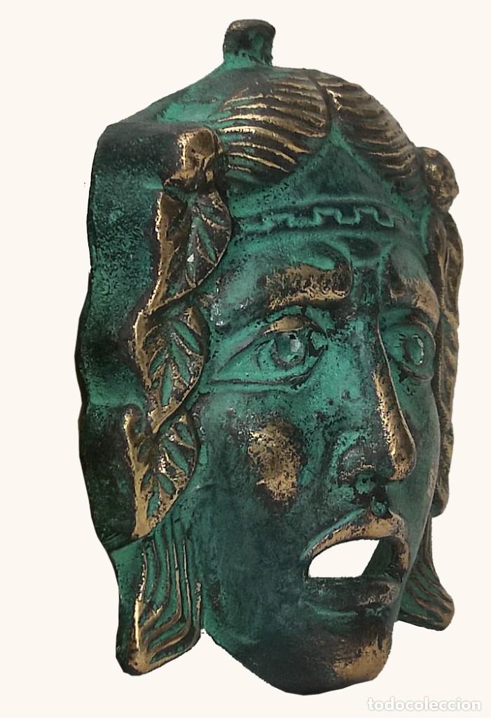 Vintage: Mascara del teatro Griego en bronce - Foto 2