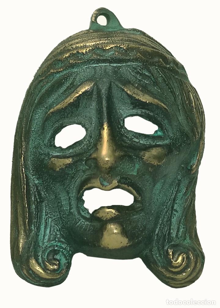 Vintage: Mascara del teatro Griego en bronce - Foto 1