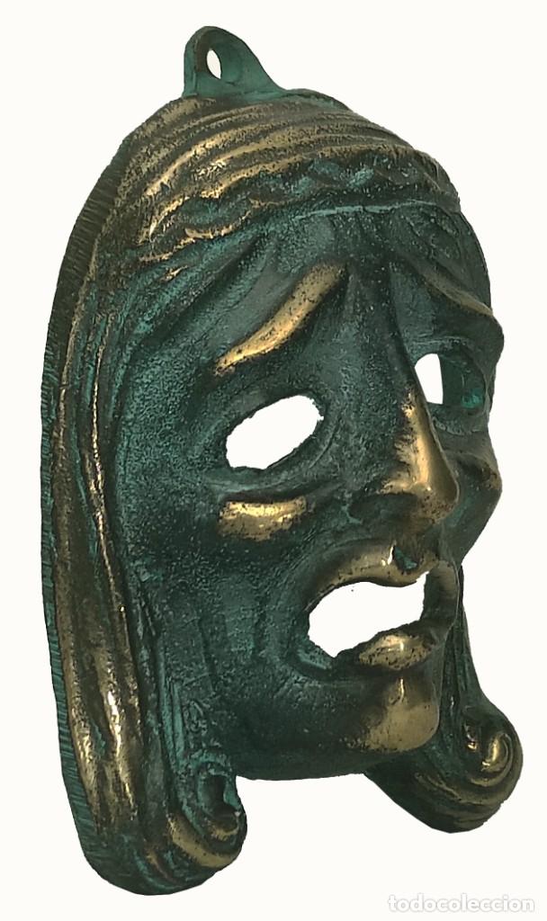 Vintage: Mascara del teatro Griego en bronce - Foto 2