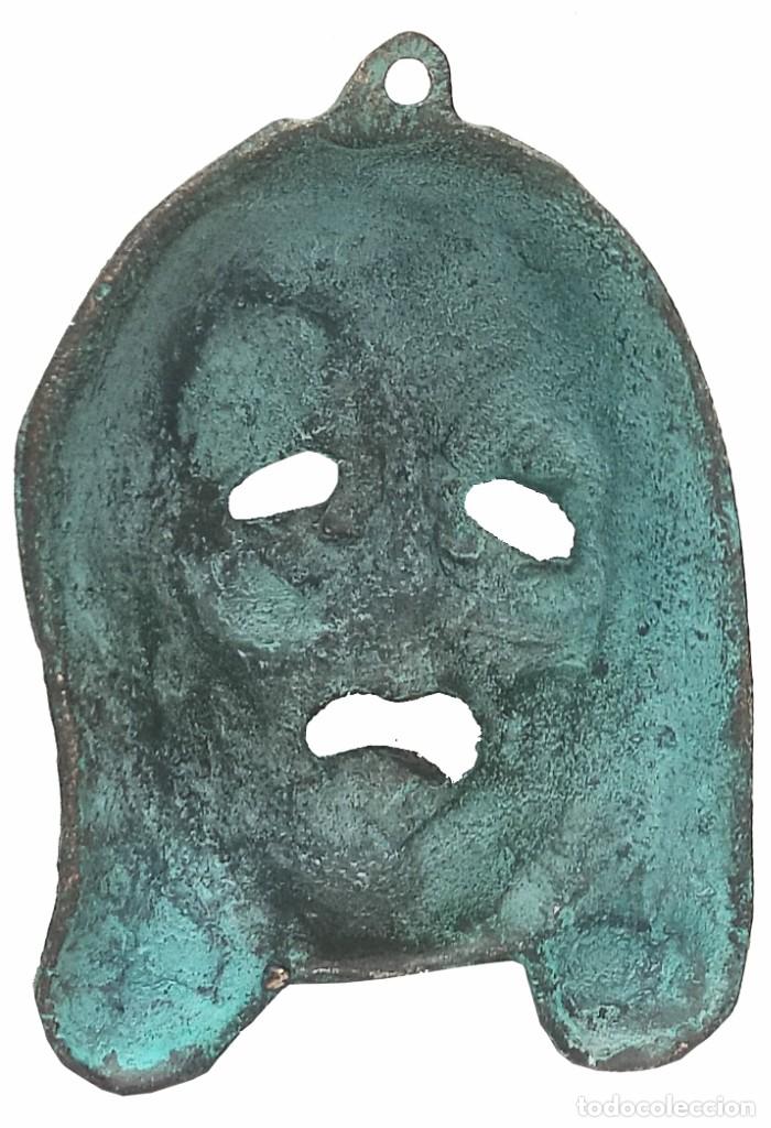 Vintage: Mascara del teatro Griego en bronce - Foto 3