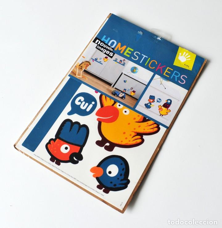 Vintage: Adhesivos decorativos Nouvelle Images. Pajaro Cui Cui. Dise&ntilde;o Arnau Garin. Made in France. A&ntilde;o 2009.