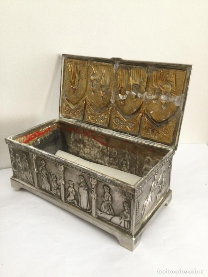 Vintage: ANTIGUO COFRE, CAJA JOYERO - Foto 10