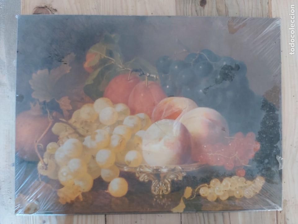 Vintage: Bodeg&oacute;n. L&aacute;mina sobre tabla de madera. Con su pl&aacute;stico.