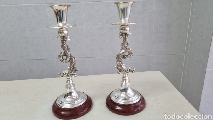 Vintage: BONITOS CANDELABROS EN ALPACA - Foto 3