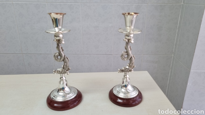 Vintage: BONITOS CANDELABROS EN ALPACA - Foto 5