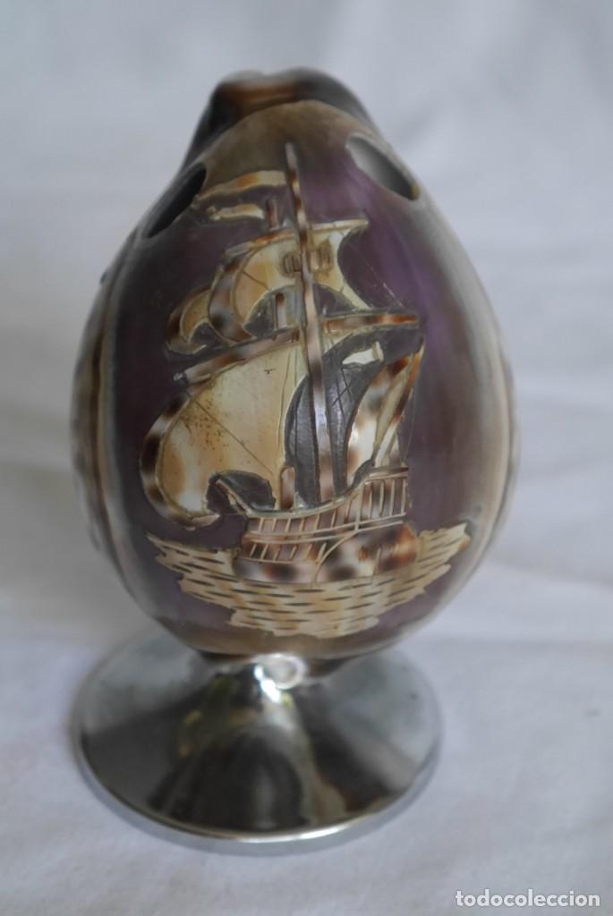 Vintage: Palillero concha con barco tallado - Foto 2