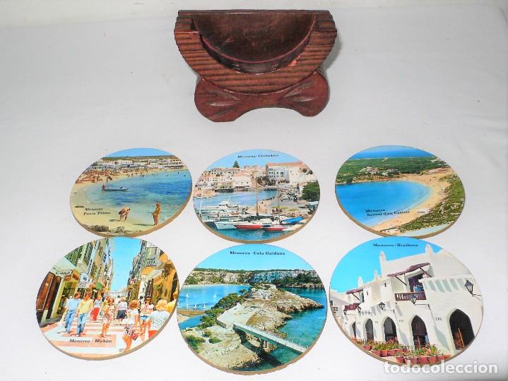 Vintage: POSAVASOS CON SOPORTE DE MADERA.MENORCA - Foto 2
