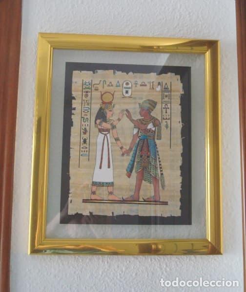 Vintage: Lote de 4 cuadros dorados l&aacute;minas Antiguo Egipto