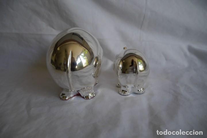 Vintage: 2 figuras de elefantes laminadas en plata - Foto 5