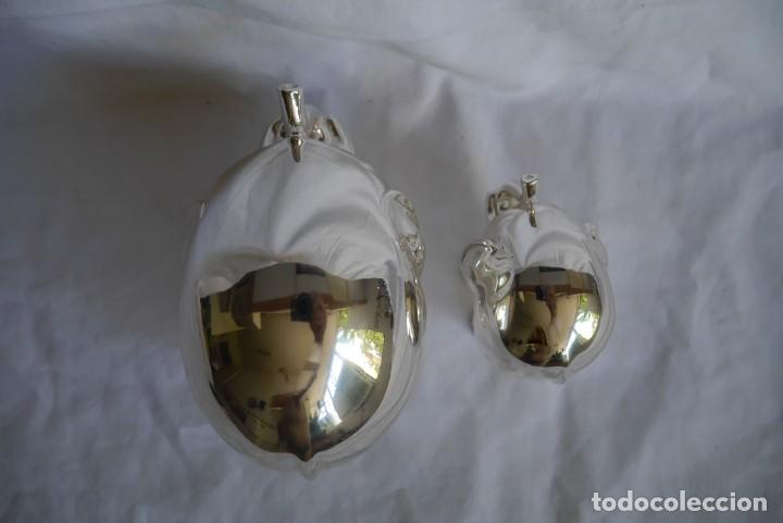 Vintage: 2 figuras de elefantes laminadas en plata - Foto 6
