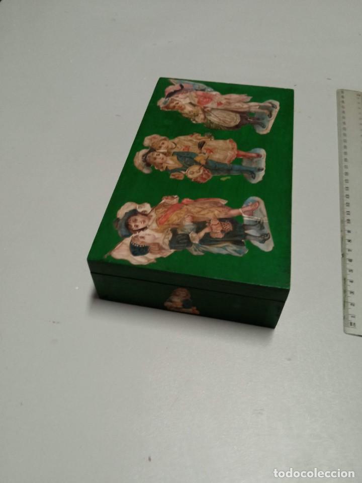 Vintage: Caja de madera decorada a mano - Foto 2