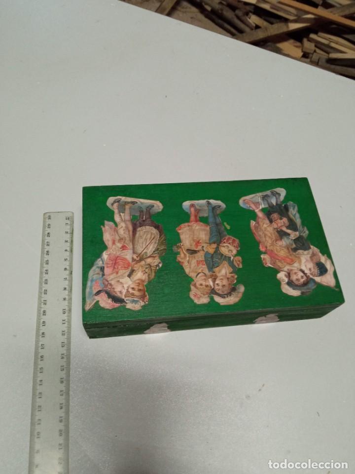 Vintage: Caja de madera decorada a mano - Foto 3