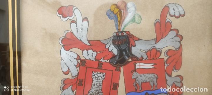 Vintage: cuadro con escudo familiar pintado - Foto 3