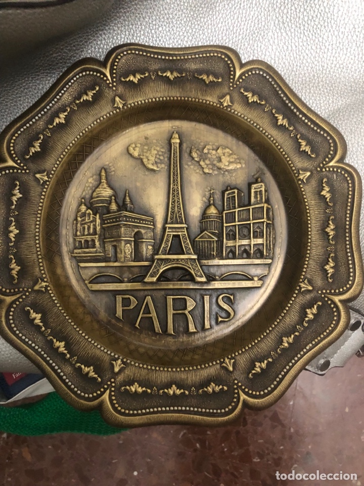 Vintage: Plato decorativo bronce Paris - Foto 2