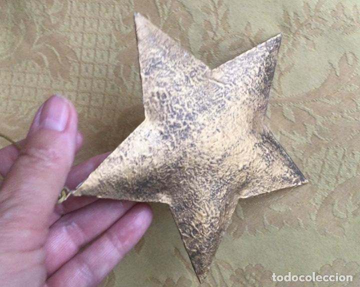 Vintage: 6 ESTRELLAS PARA COLGAR, DE METAL DORADO ENVEJECIDO