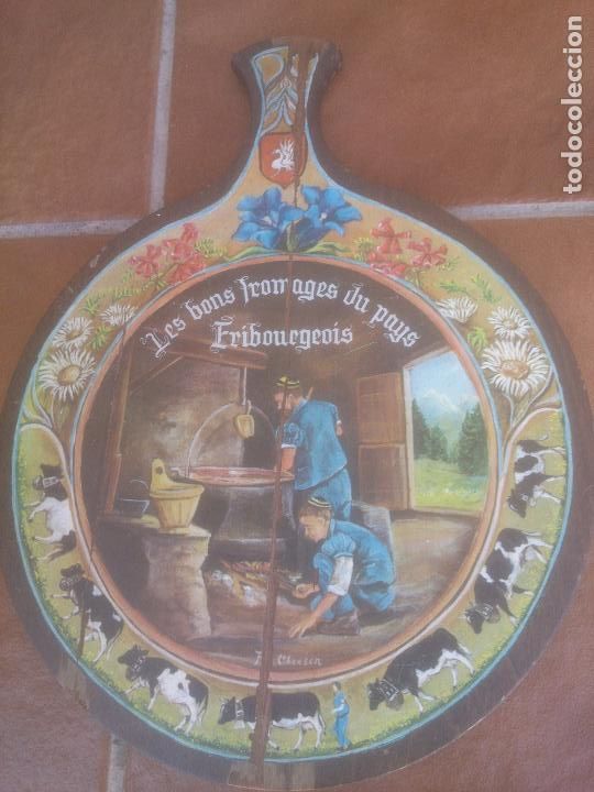 Vintage: CURIOSA PALA DE MADERA DECORADA - Foto 1