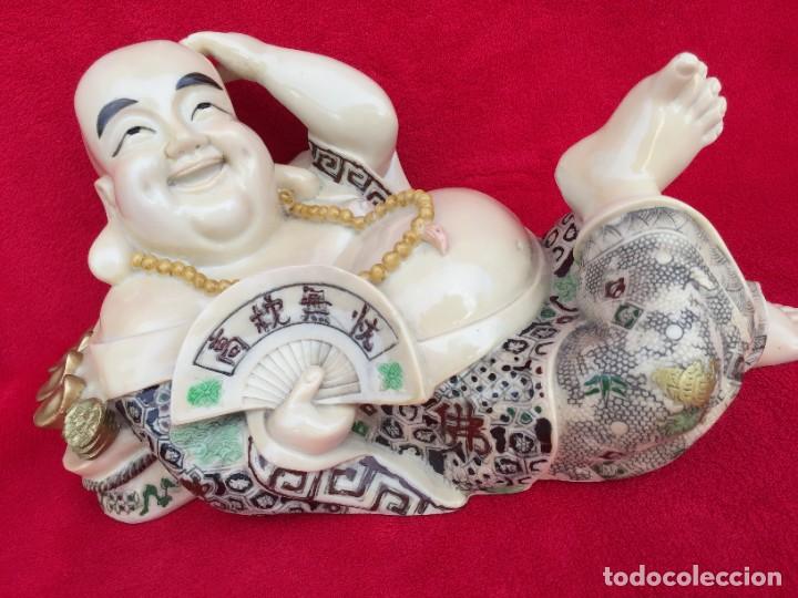 Vintage: HERMOSO BUDA DE LA FELICIDAD Y SUERTE 30 CM DE LARGO X 17 CM ALTO - DESCONOZCO MATERIAL PESA 4 KILOS