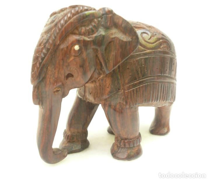 Vintage: ELEFANTE DE MADERA TALLA INDIA - Foto 7