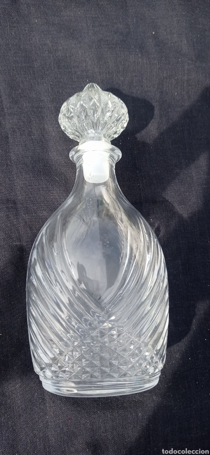 Vintage: Botella cristal grueso y tallado
