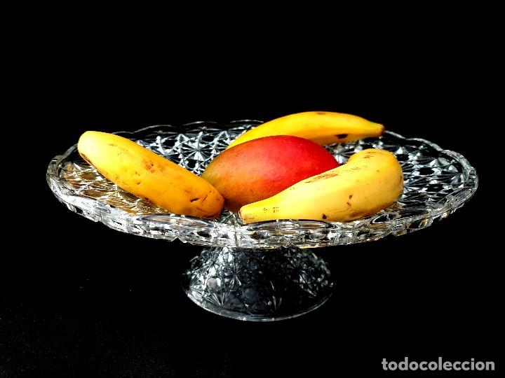 Vintage: CENTRO DE MESA GRANDE FRUTERO DE VIDRIO PRENSADO A&Ntilde;OS 70
