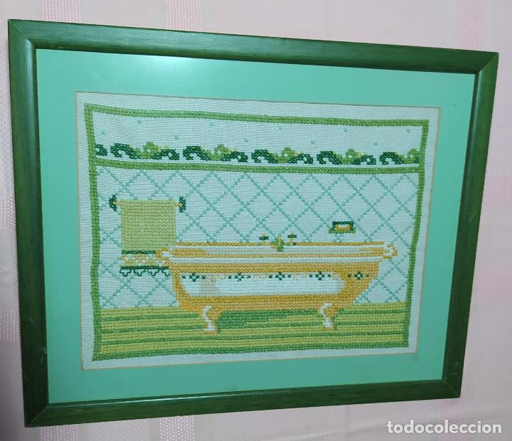 Vintage: CUADRO DECORATIVO EN PUNTO DE CRUZ.