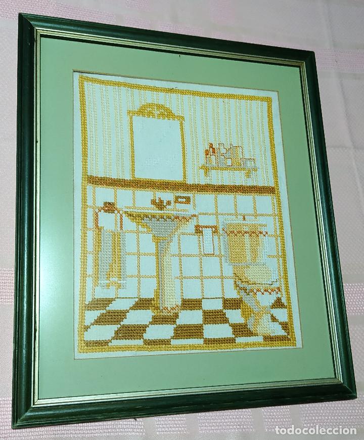 Vintage: CUADRO DECORATIVO EN PUNTO DE CRUZ.