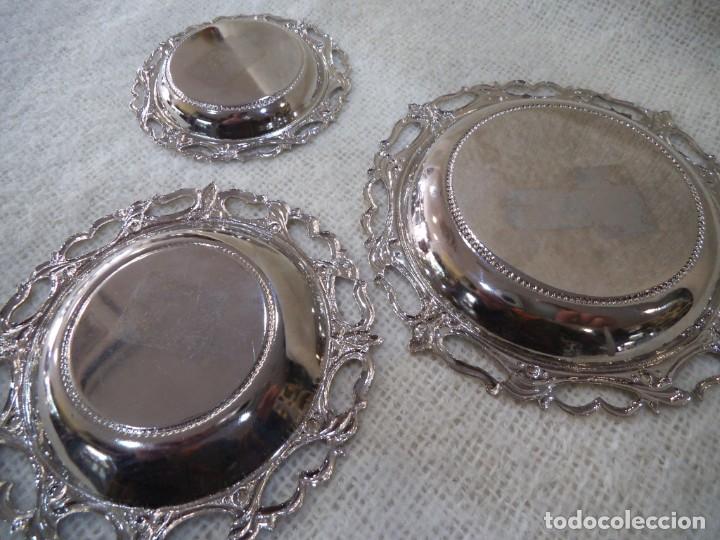 Vintage: TRES BANDEJAS ( CROMADAS ) REDONDAS AZUL - Foto 8
