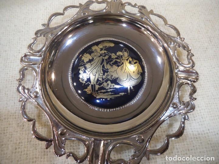 Vintage: BANDEJA ( CROMADA ) REDONDA G. AZUL - Foto 1