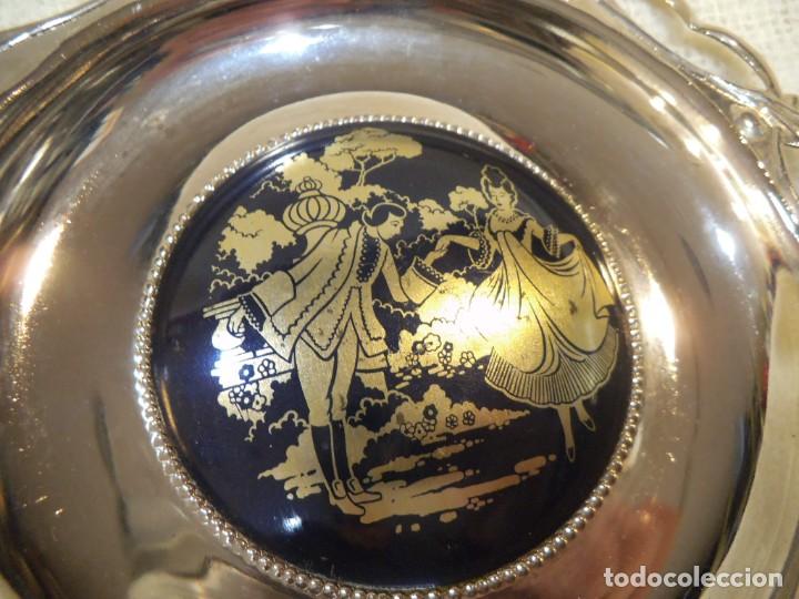 Vintage: BANDEJA ( CROMADA ) REDONDA G. AZUL - Foto 2