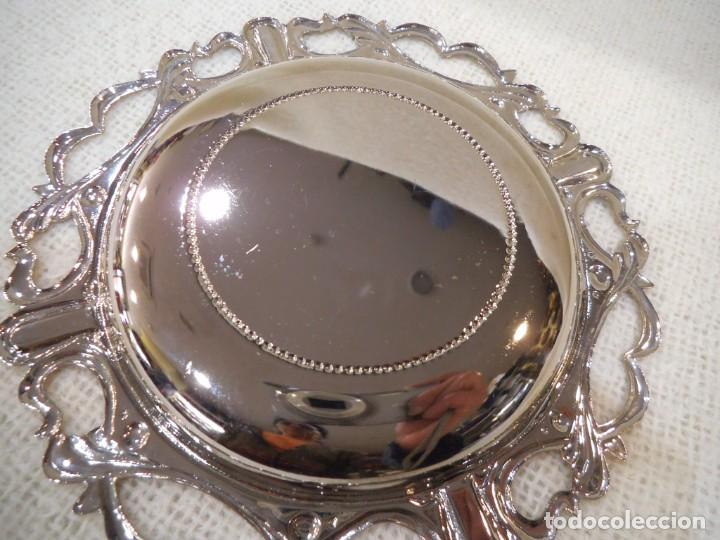 Vintage: BANDEJA ( CROMADA ) REDONDA G. AZUL - Foto 4