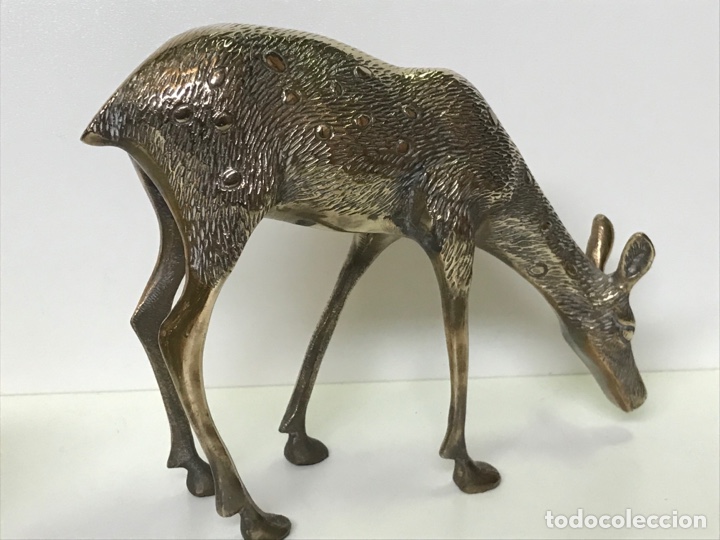 Vintage: Cervatillo de lat&oacute;n 26x20.5x7cm