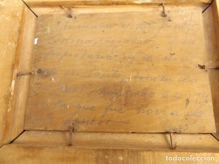 Vintage: cuadro al oleo pintado sobre tabla del final del 1800 - Foto 2