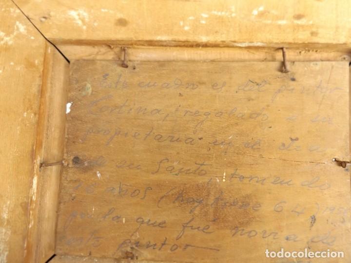Vintage: cuadro al oleo pintado sobre tabla del final del 1800 - Foto 3