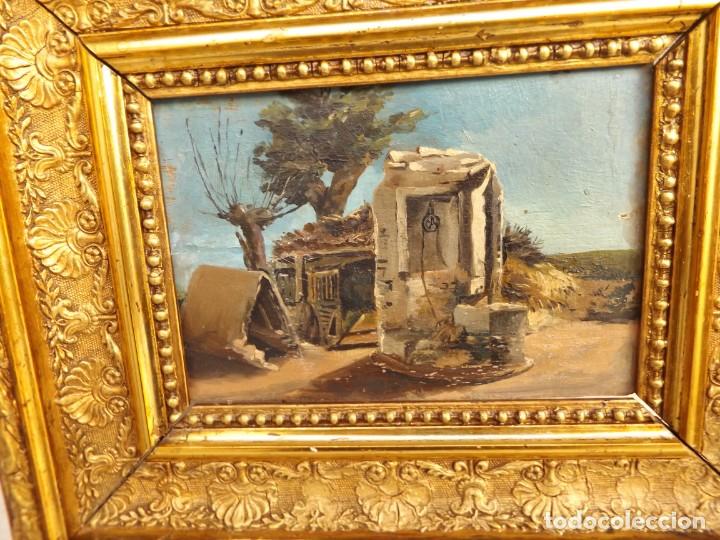 Vintage: cuadro al oleo pintado sobre tabla del final del 1800 - Foto 4