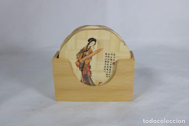 Vintage: Juego de seis posavasos chinos de bamb&uacute; - Foto 1