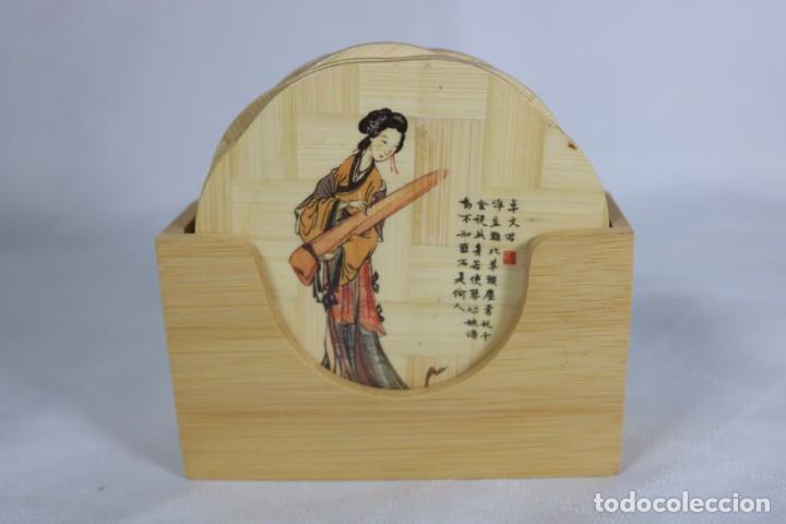 Vintage: Juego de seis posavasos chinos de bamb&uacute; - Foto 2
