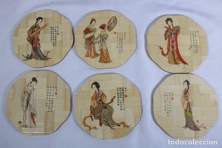 Vintage: Juego de seis posavasos chinos de bamb&uacute; - Foto 3