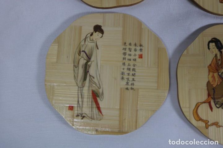 Vintage: Juego de seis posavasos chinos de bamb&uacute; - Foto 4