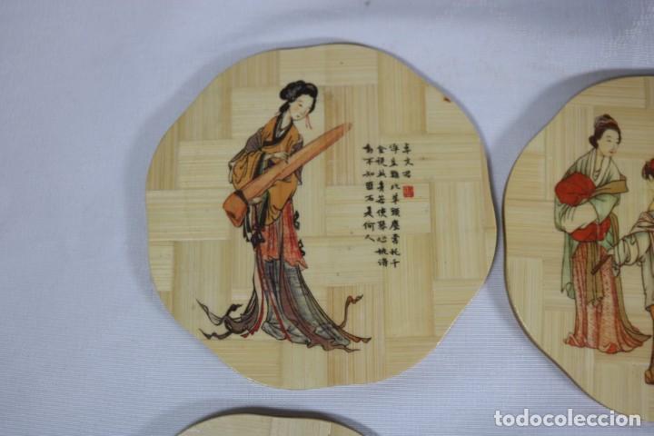 Vintage: Juego de seis posavasos chinos de bamb&uacute; - Foto 9