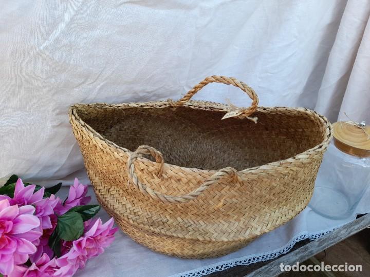 Vintage: Cesta de fibras naturales - Foto 2