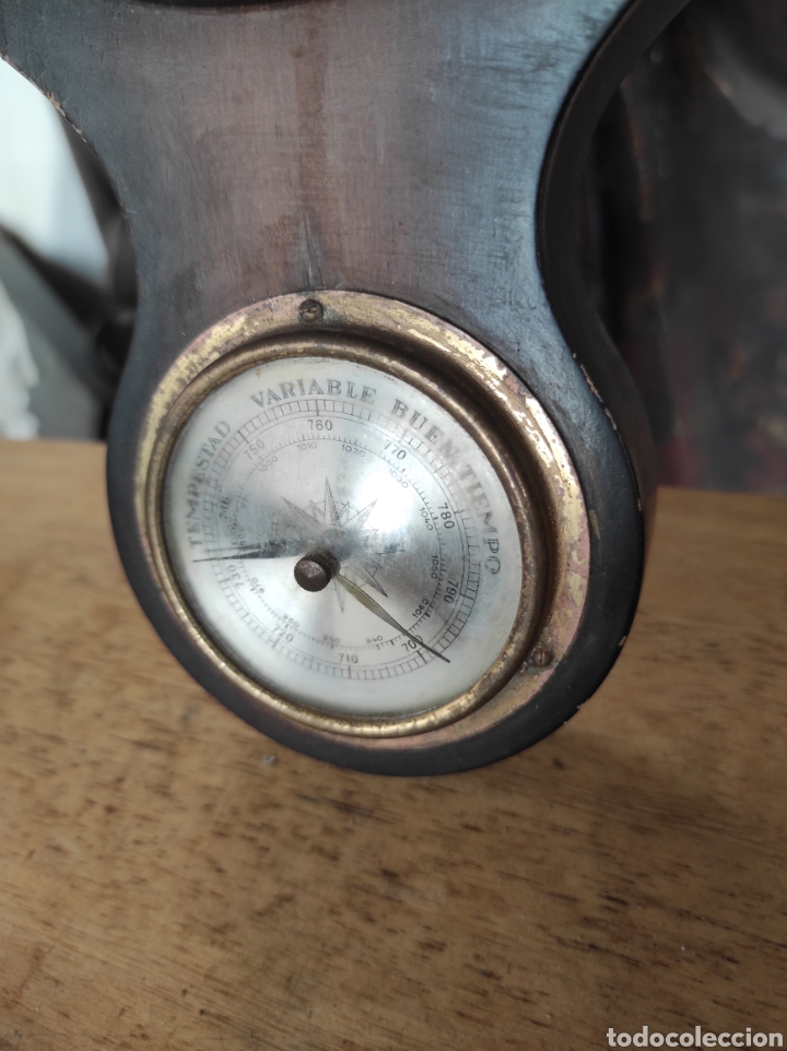Vintage: Term&oacute;metro bar&oacute;metro reloj de pared 72 cm - Foto 5