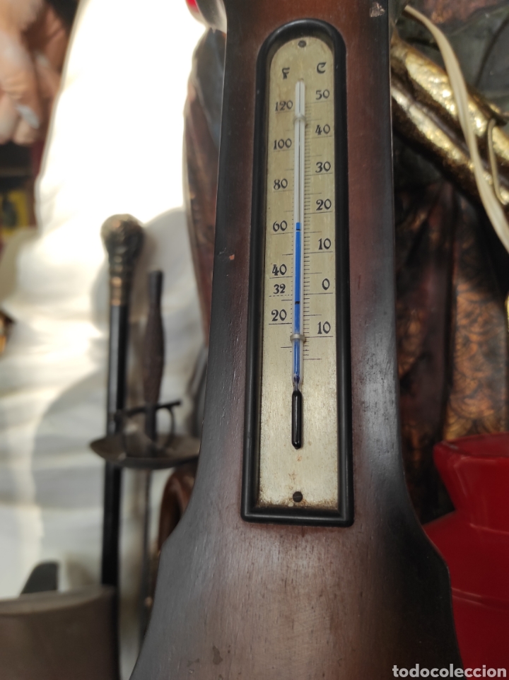 Vintage: Term&oacute;metro bar&oacute;metro reloj de pared 72 cm - Foto 7