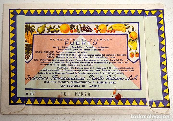 Vintage: Sobre de purgante El Alem&aacute;n - Foto 2