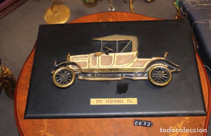 Vintage: 2 placas para colgar autom&oacute;vil bronce