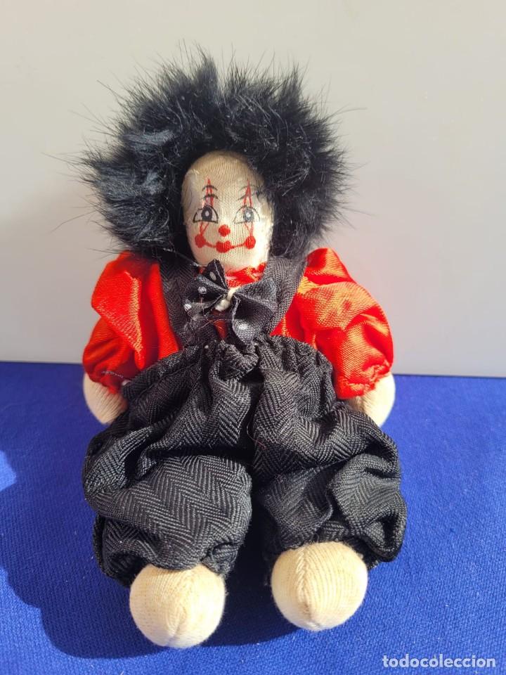 Vintage: Mu&ntilde;eco de payaso de porcelana vintage peque&ntilde;o buf&oacute;n de circo pintado a mano de la d&eacute;cada de 1980