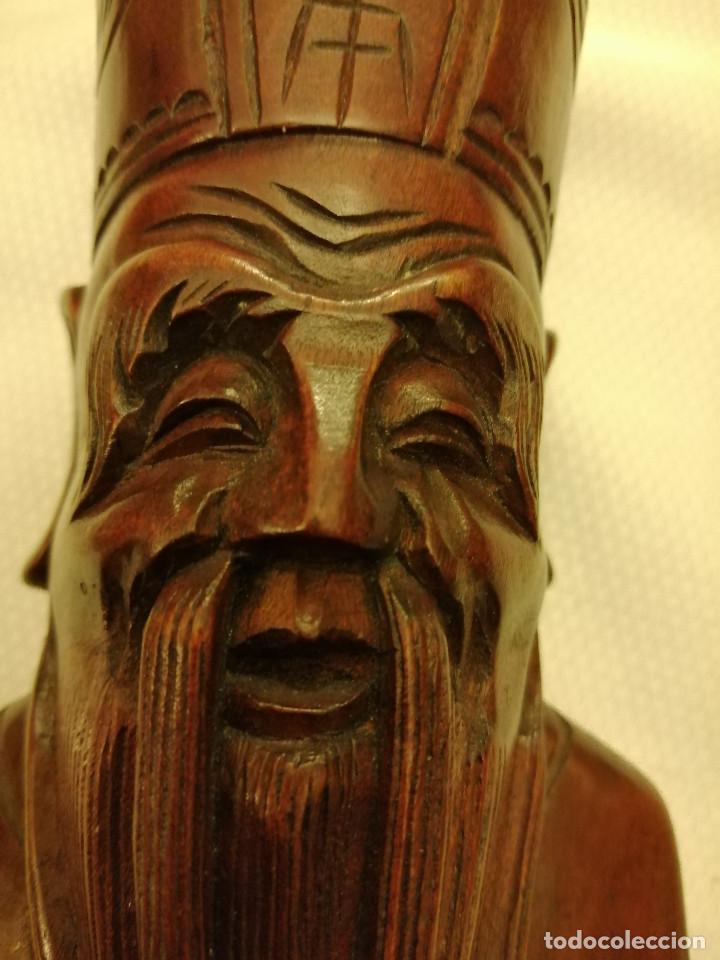 Vintage: TALLA ASIATICA DE MADERA - Foto 3