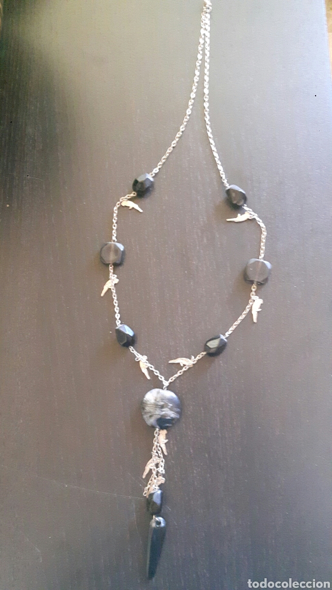 Vintage: Collar largo plateado americano