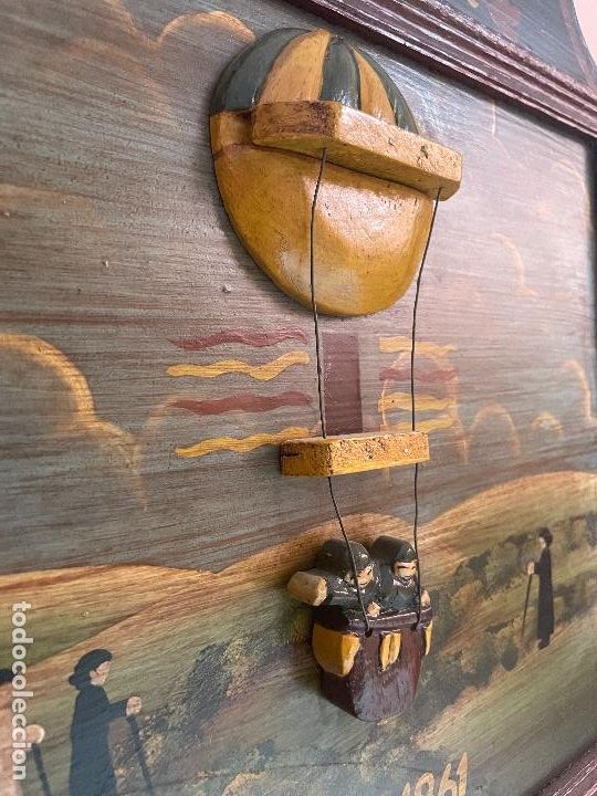 Vintage: Cuadro Vintage en relieve madera Balloon Hight - Foto 3